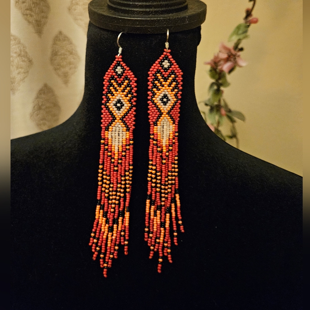 Hand-beaded Statement Earrings